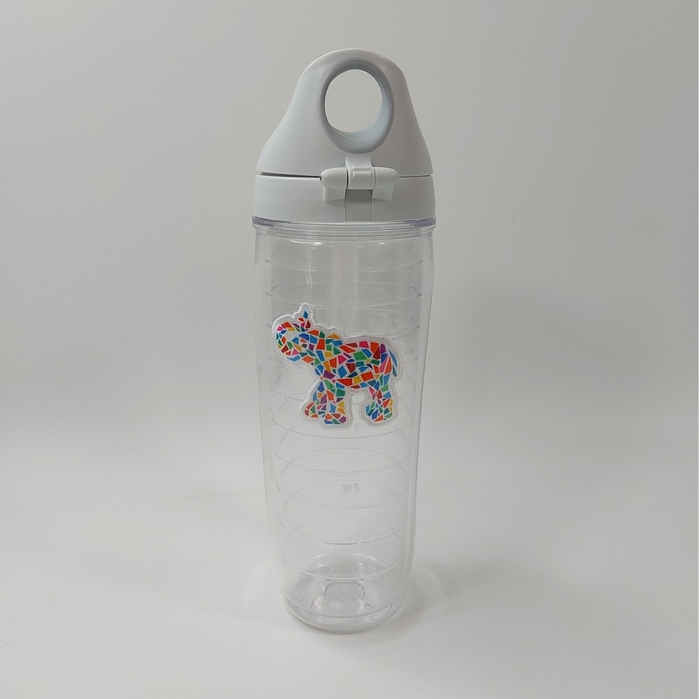 Tervis Tumbler Mosaic Rainbow Elephant 24oz Cup with Flip Lid